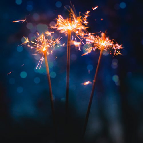 three sparkler sticks